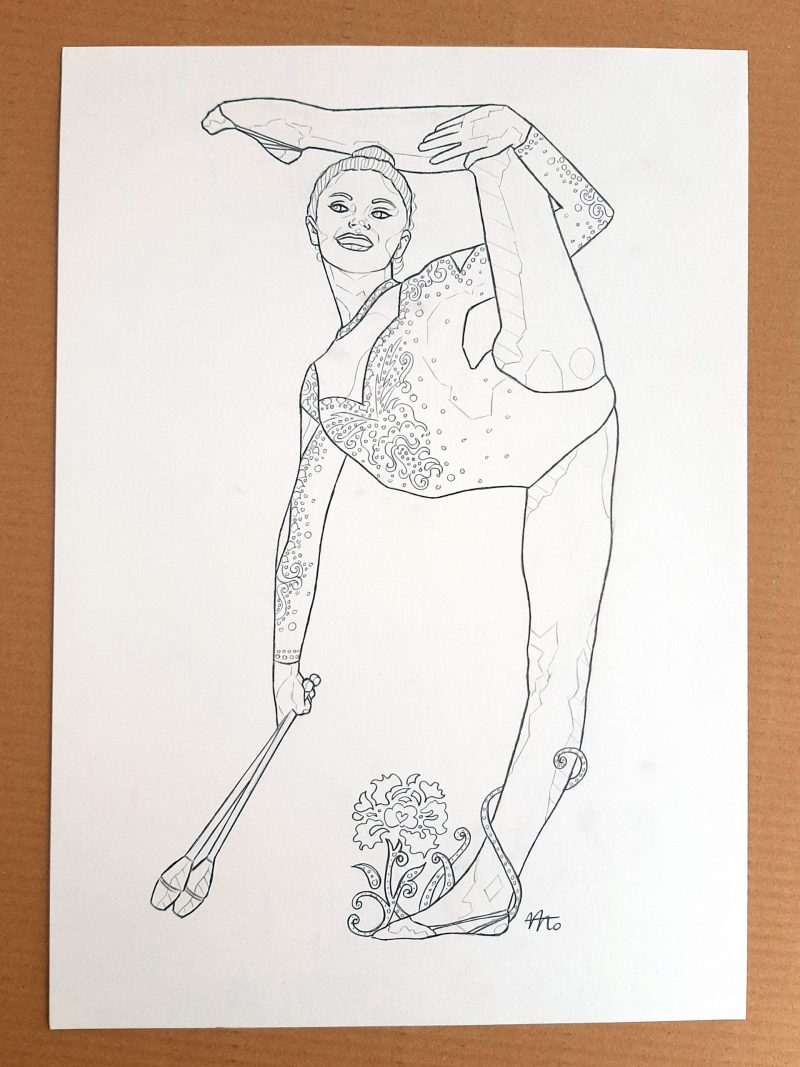 Alina Kabaeva Dibujo a lápiz